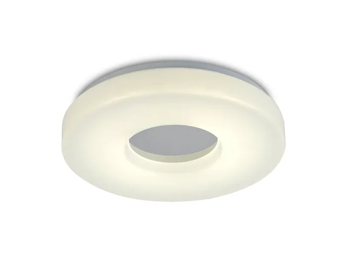 Deco Joop IP44 18W LED Medium Flush Ceiling Light, 4000K 1400lm CRI80, Polished Chrome With Opal White Acrylic Diffuser • D0401