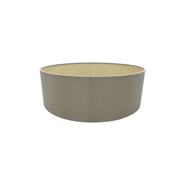 Deco Serena Round Cylinder, 450 x 150mm Dual Faux Silk Fabric Shade, Taupe/Halo Gold • D0316