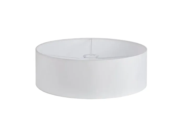 Deco Serena Round Cylinder, 450 x 150mm Faux Silk Fabric Shade, White • D0573