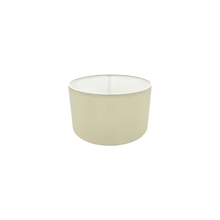 Deco Sigma Round Cylinder, 300 x 170mm Faux Silk Fabric Shade, Ivory Pearl/White Laminate • D0273