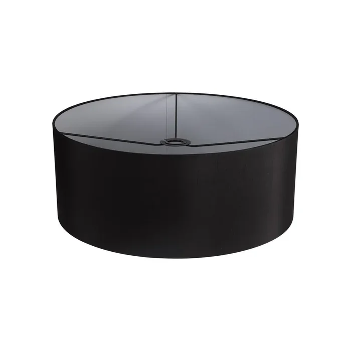 Deco Sigma Round Cylinder, 500 x 200mm Faux Silk Fabric Shade, Black/White Laminate • D0049