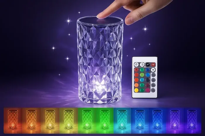 Diamond LED Table Touch Lamp – Elegant Modern Crystal Light