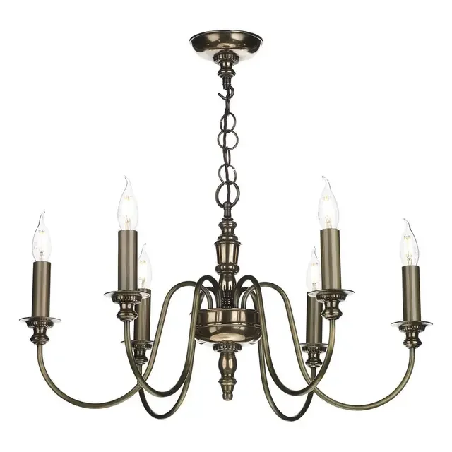 Dickens 6 Light Bronze Pendant Light Fitting Only