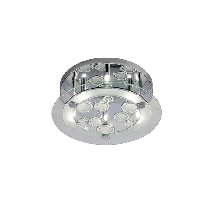 Diyas Destello Ceiling Round With Circle Pattern 6 Light G9 Round Polished Chrome/Crystal • IL30984