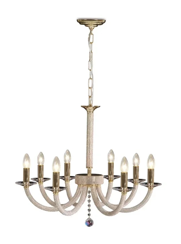 Diyas Elena Pendant 8 Light E14 Gold/Crystal • IL30378