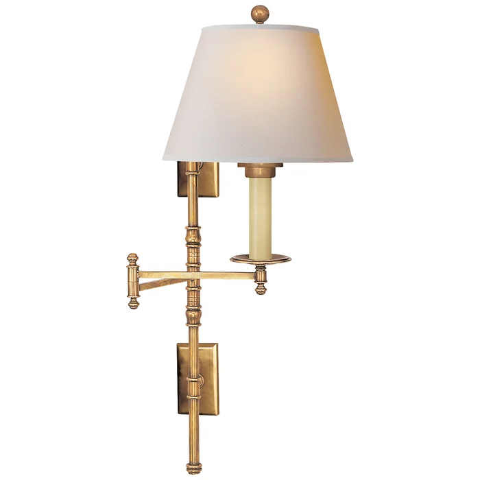 Dorchester Swing Arm One Light Wall Sconce, Antique-Burnished Brass