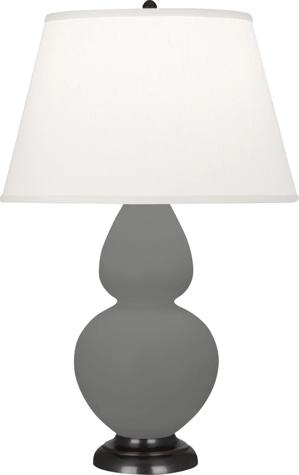 Double Gourd One Light Table Lamp in Matte Ash Glazed Ceramic w/Deep Patina Bronzeed (165|MCR57)