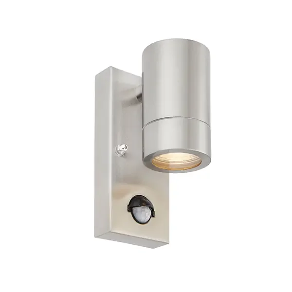 Down Security 1 light wall light with PIR – Stainless Steel (1419PAL75431)