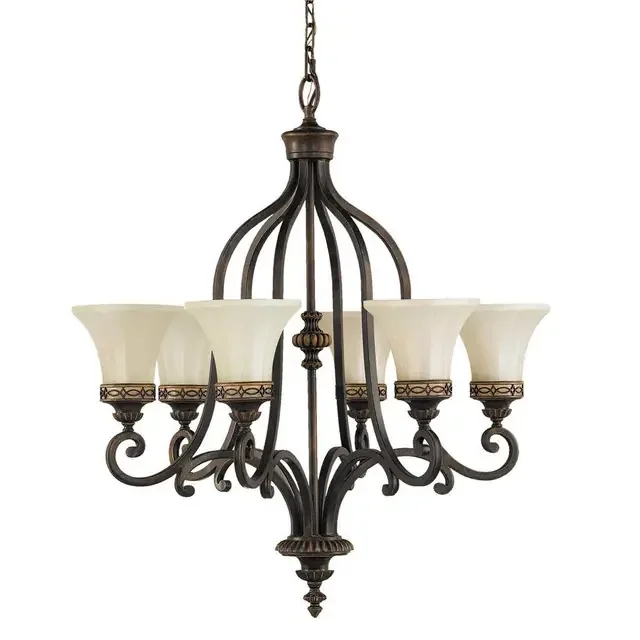 Drawing Room 6 Light Walnut Chandelier