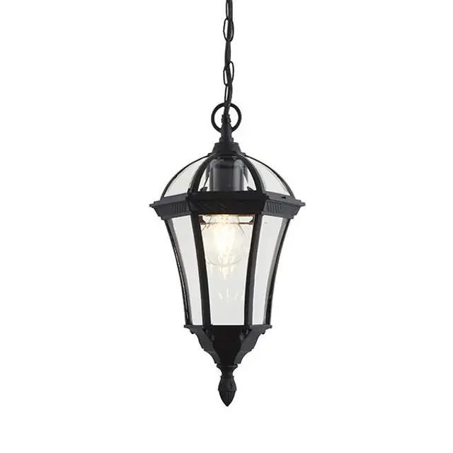 Drayton Matt Black and Aluminium IP44 Pendant Light