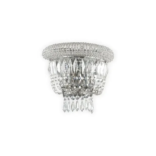 Dubai AP2 2 Light Chrome with Crystal Wall Light