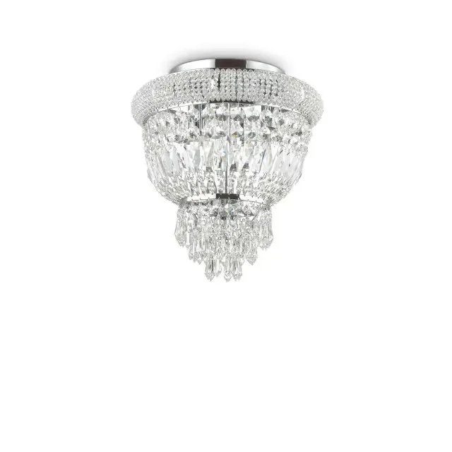 Dubai PL3 3 Light Chrome with Crystal Flush Ceiling Light