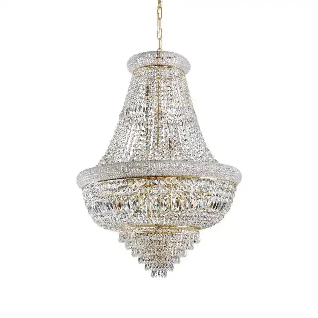 Dubai SP24 24 Light Brass with Crystal Pendant Light