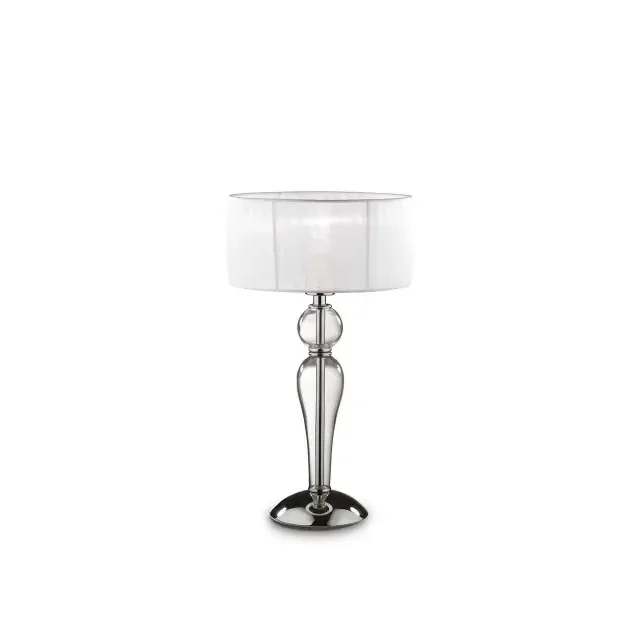 Duchessa TL1 Chrome with White Shade 49cm Table Lamp