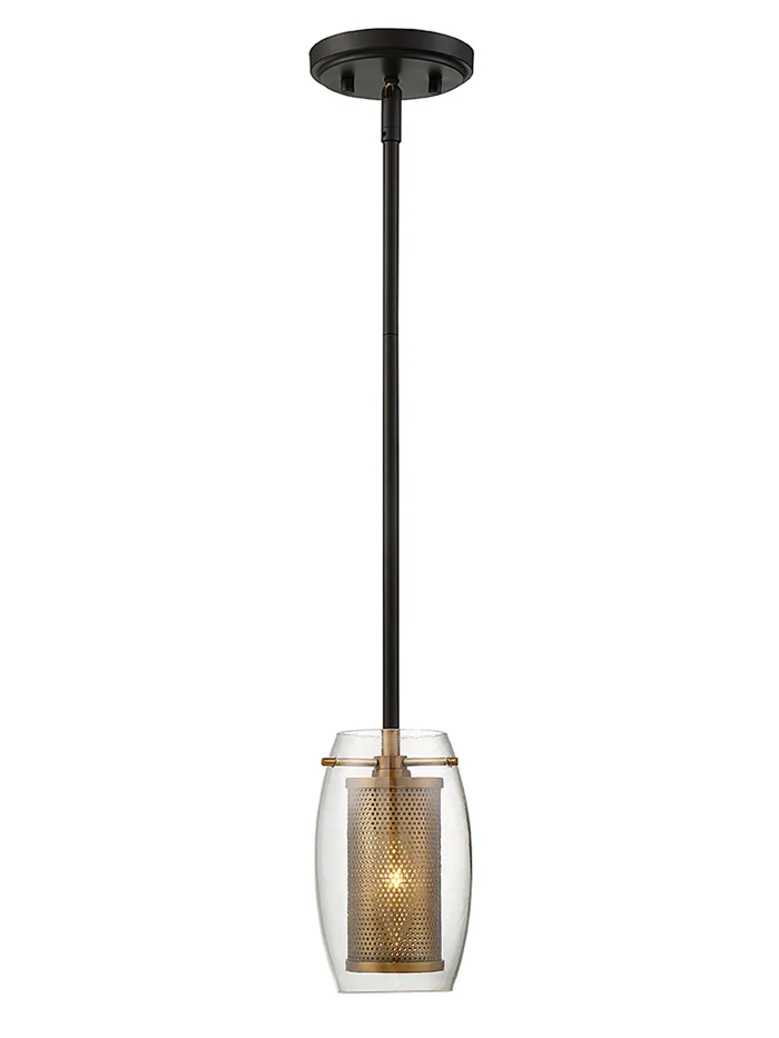 Dunbar One Light Pendant in Warm Brass with Bronze Accents (51|7-9064-1-95)
