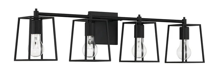 Dunn Four Light Vanity in Flat Black (46|12132FB4)