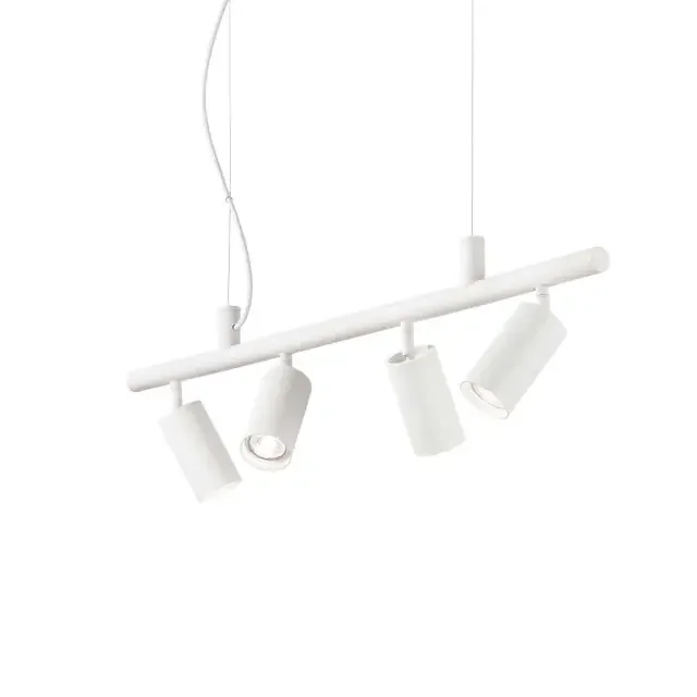 Dynamite SP4 4 Light White Adjustable Tube Bar Pendant Light
