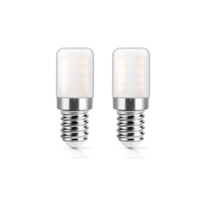 E14 LED SES LED Fridge Bulb, 3W (30W Halogen Equivalent), Warm White 2700K, 270LM, Non-Dimmable Small Edison Screw Lamps for Refrigerator, Cooker Hood, Night Light, Pack of 2