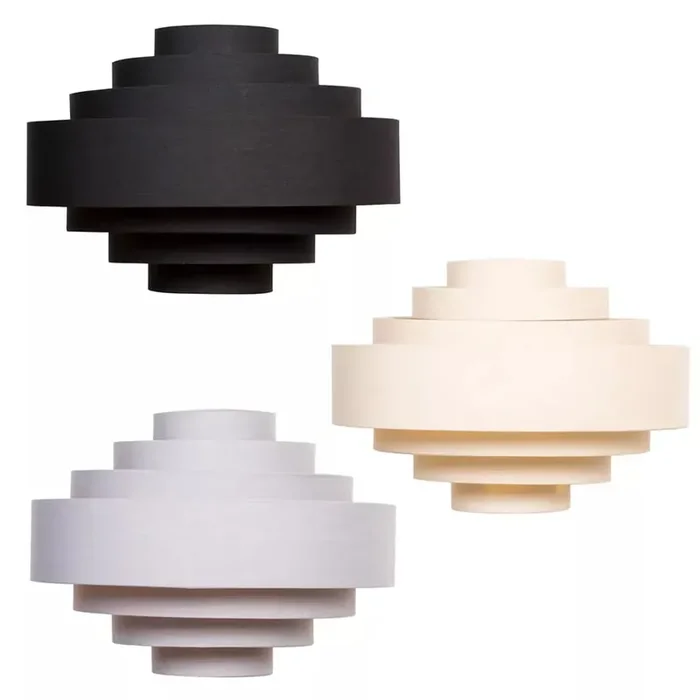 Easy Fit 7-Layer Drum Ceiling Lampshade – 45cm Pendant Shade with LED Bulb