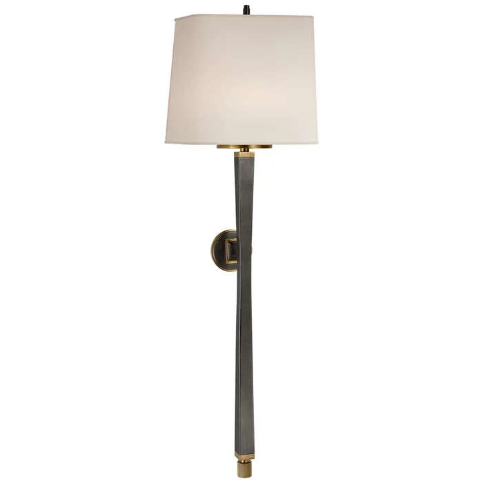 Edie Two Light Wall Sconce, Bronze With Antique Brass