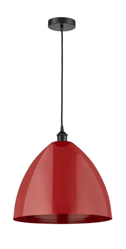 Edison One Light Mini Pendant in Matte Black (405|616-1P-BK-MBD-16-RD)