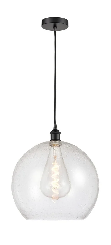 Edison One Light Pendant in Matte Black (405|616-1P-BK-G124-14)