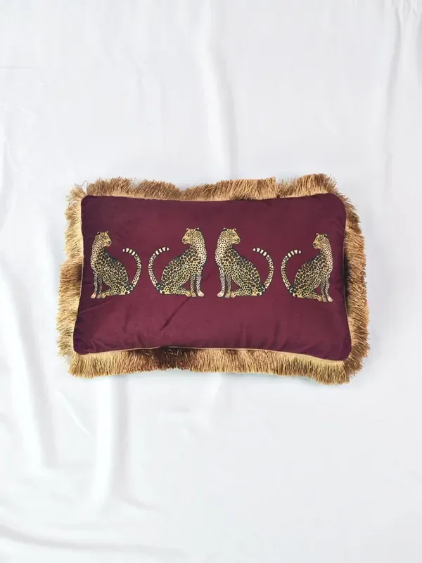 Egyptian Style Leopard Lumbar Couch Cushion