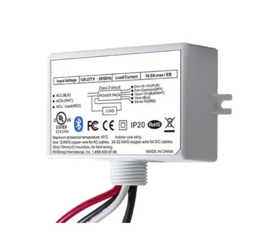 EiKO 12634 – PSC-WCM-450-BLE-SR – Wireless Control Module – Bluetooth Mesh – 120-277V – 16A Relay – 0-10V – Max. 100ft