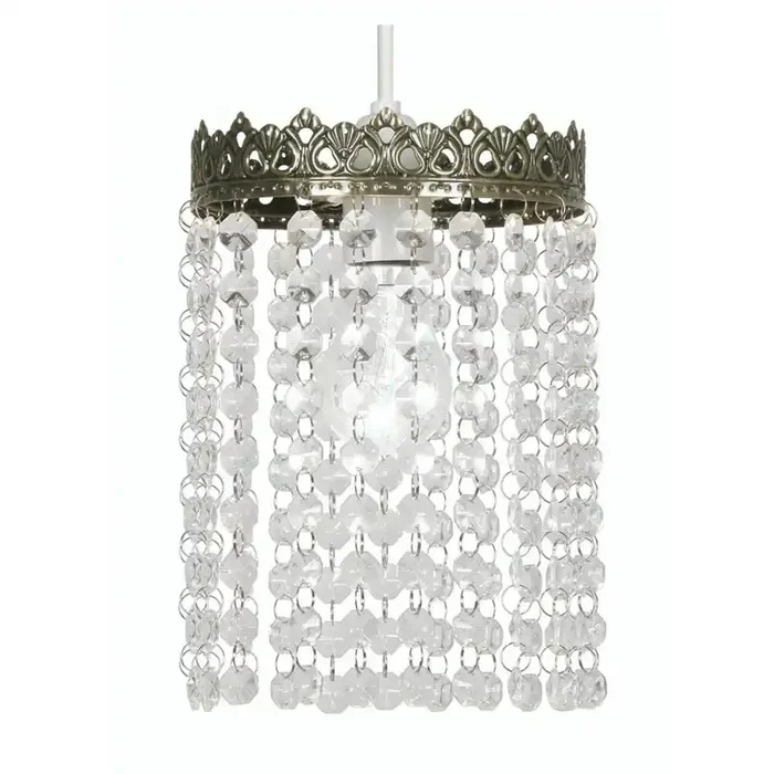 Ekon Beaded Glass Pendant Shade with Scrolled Metalwork (Oaks 172)