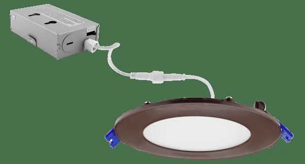 Elco 11W 120V 4″ Ultra Slim LED Round Panel Light with 5-CCT Switch – Bronze