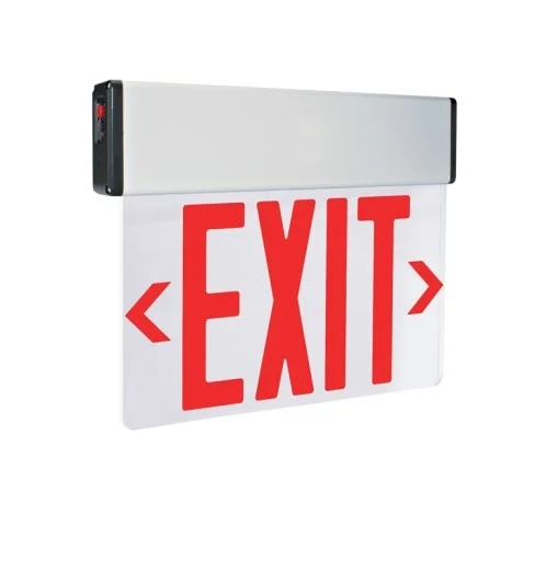 ELCO EDGLIT2R-C – LED Edge Lit Exit Sign with Battery Backup – Double Faced – Red
