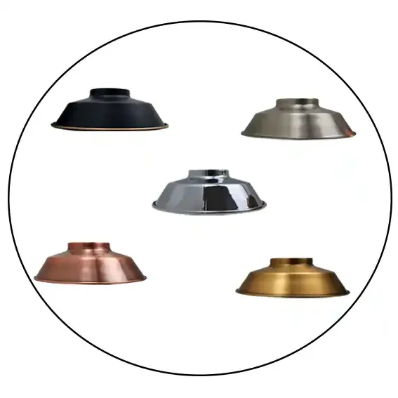 Electro plating Retro Style Light Shades Bowl Modern Ceiling Pendant Lampshades Metal Various Colors