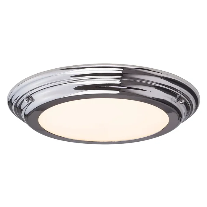 Elstead Lighting WELLAND-F-PC Wellard Polished Chrome LED Flush Ceiling Light