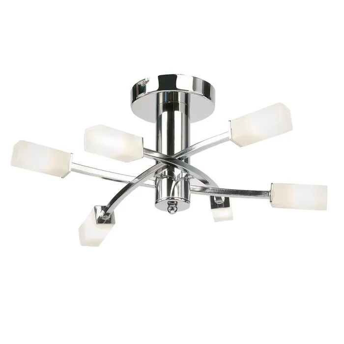 Endon Lighting 146-6CH Havana 6 Light Semi-Flush Ceiling Light Chrome Finish