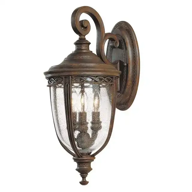 English Bridle 3 Light British Bronze 22cm IP44 Wall Light