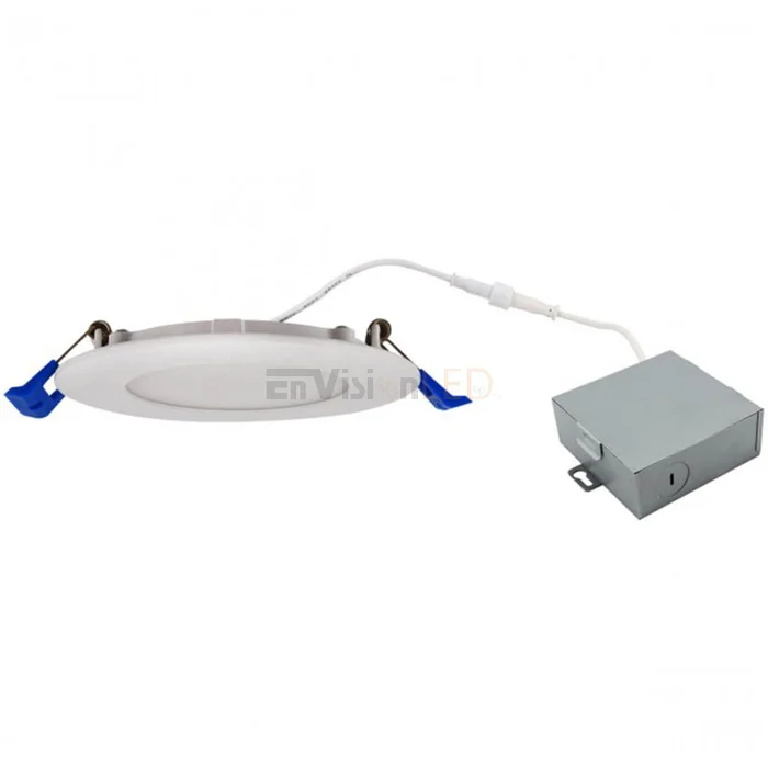 Envision 6″ LED J-Box Round Panel Downlight 5CCT- White, Black, Brushed Nickel