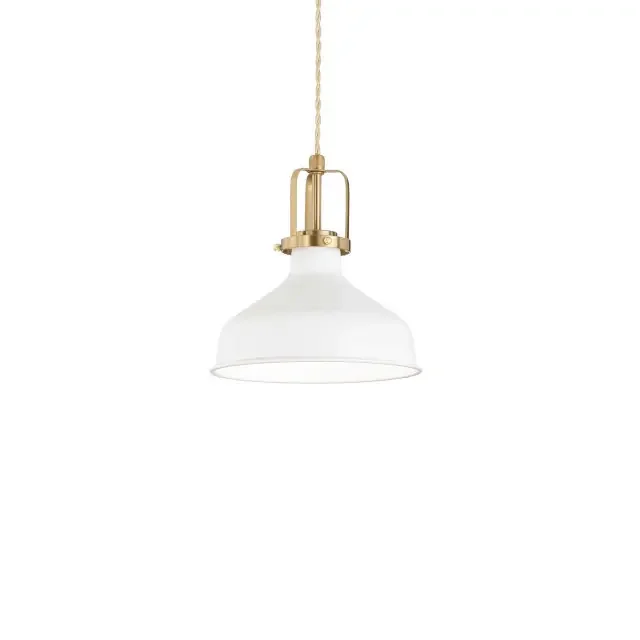 Eris-1 SP1 Satin Gold with White Shade Pendant Light