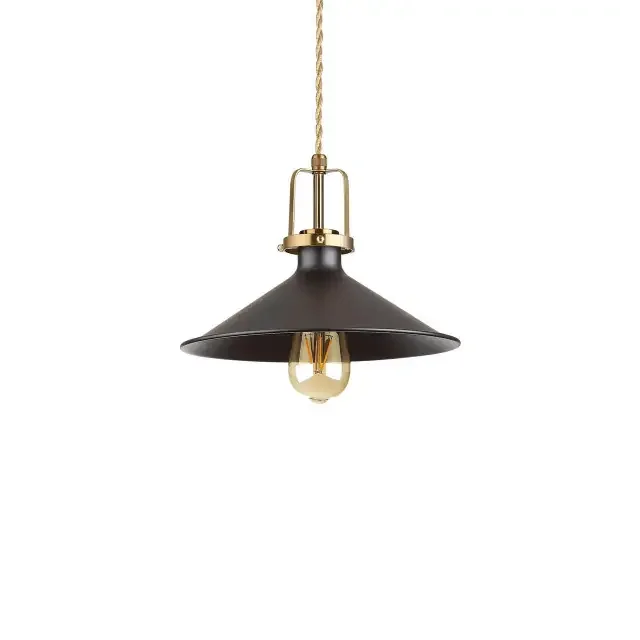 Eris-3 SP1 Satin Gold with Black Shade Pendant Light