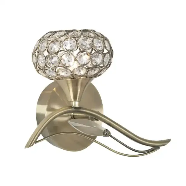 Esmee Antique Brass with Crystal Right Sided Wall Light