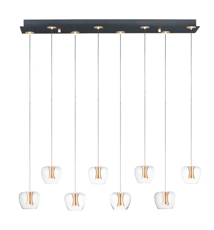 ET2 E24165-18BKGLD Newton LED Pendant, Black / Gold