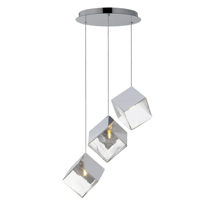 ET2 E24683-28PC Ice Cube LED Pendant, Polished Chrome