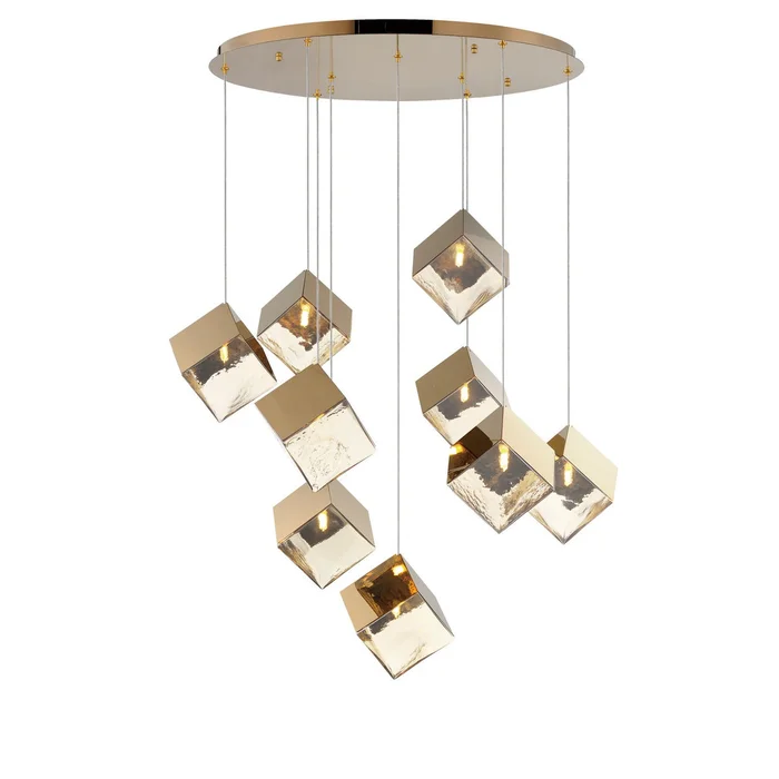 ET2 E24689-26FG Ice Cube LED Pendant, French Gold