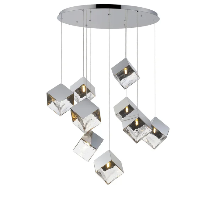 ET2 E24689-28PC Ice Cube LED Pendant, Polished Chrome