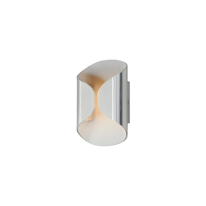 ET2 E30151-SAWT Folio LED Outdoor Wall Lamp, Satin Aluminum / White