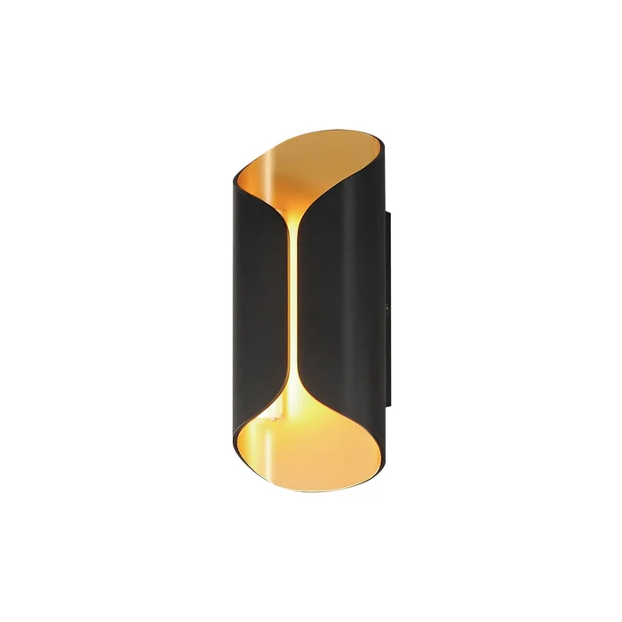 ET2 E30152-BKGLD Folio LED Outdoor Wall Lamp, Black / Gold