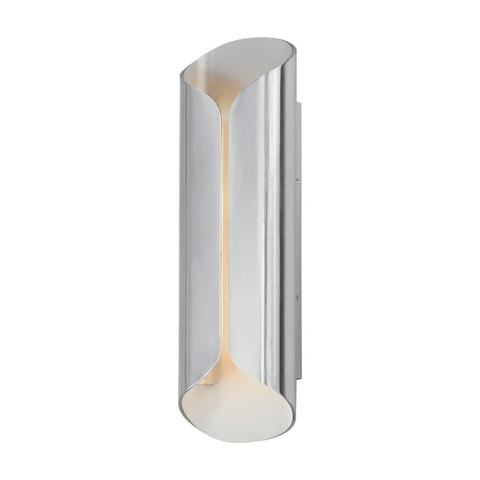 ET2 E30156-SAWT Folio LED Outdoor Wall Lamp, Satin Aluminum / White