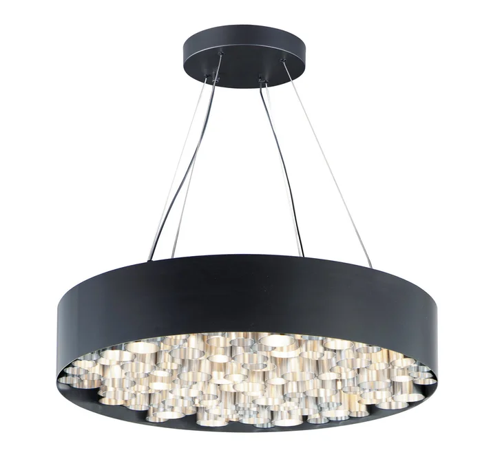 ET2 E32787-BKAL Pipes LED Pendant, Black / Brushed Aluminum