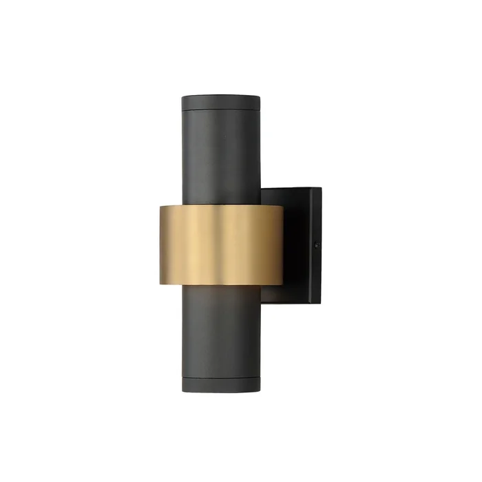 ET2 E34754-BKGLD Reveal Outdoor LED Outdoor Wall Sconce, Black / Gold