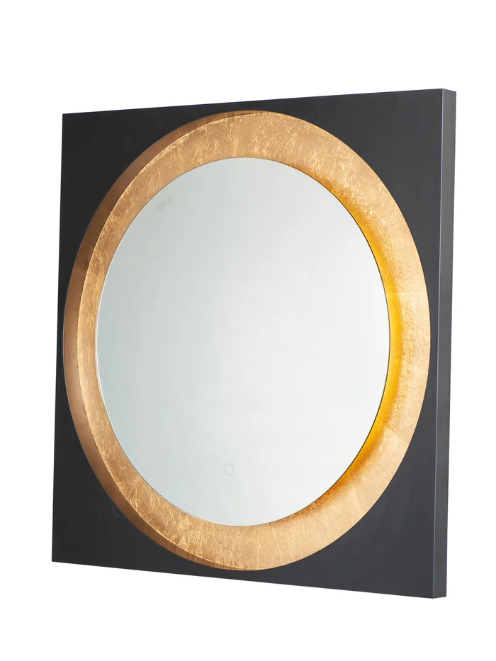 ET2 E42040-GLBK Floating LED Mirror, Gold Leaf / Black