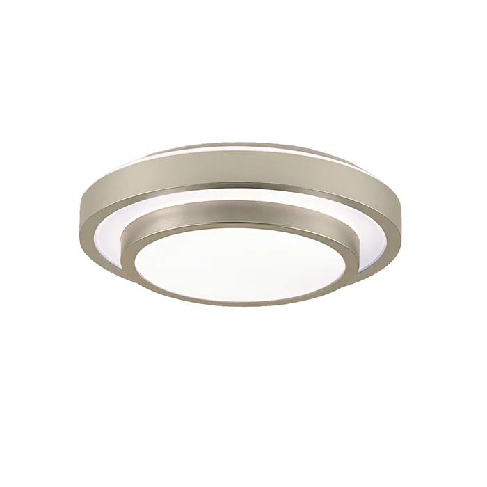 Eurofase Lighting 19587-011 Noire 16″ Round Indoor Fluorescent Ceiling Mount, 120V, 32W, Silver with White Shade